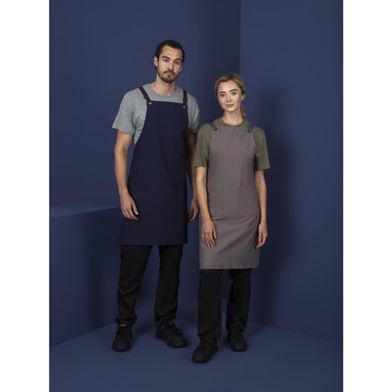 Tablier bavette en coton Southside bleu marine