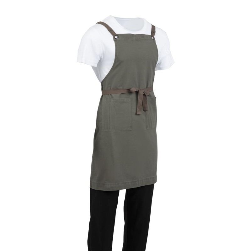Tablier bavette en coton Southside kaki