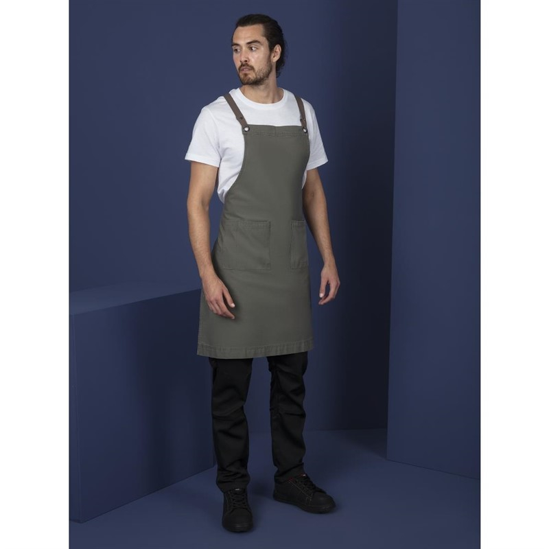 Tablier bavette en coton Southside kaki