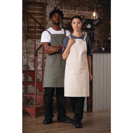 Tablier bavette en coton Southside kaki