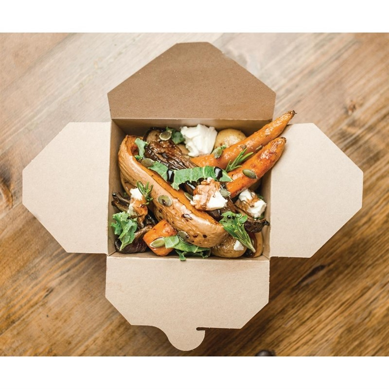 Bo&icirc;tes alimentaires en carton compostable Vegware N&deg;3 1800ml (lot de 180)