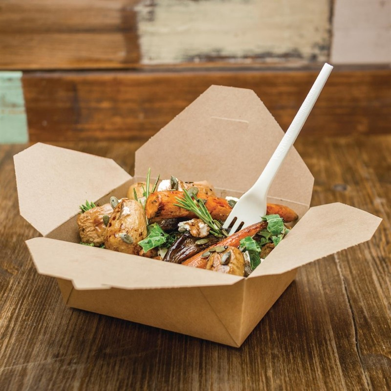 Bo&icirc;tes alimentaires en carton compostable Vegware N&deg;3 1800ml (lot de 180)