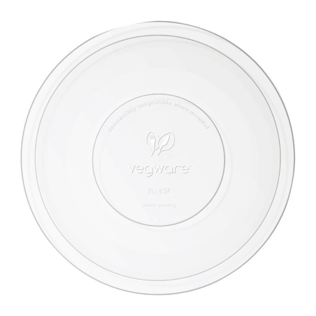 Couvercles plats compostables en PLA s&eacute;rie&nbsp;185 Vegware (lot de 300)
