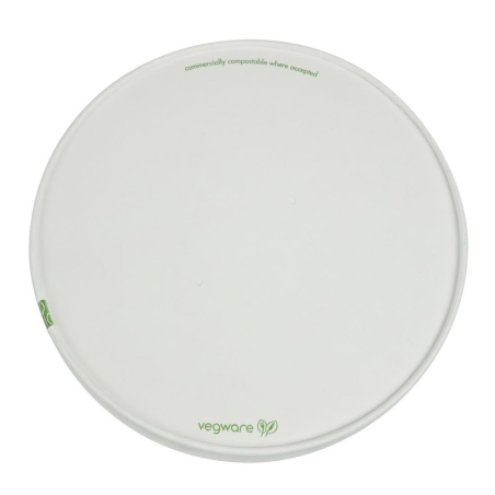 Couvercles &agrave; trous en carton doubl&eacute; PLA s&eacute;rie 185 Vegware (lot de 300)