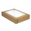 Grandes bo&icirc;tes compostables avec plateau et couvercle &agrave; fen&ecirc;tre Vegware (Lot de 25)