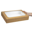 Grandes bo&icirc;tes compostables avec plateau et couvercle &agrave; fen&ecirc;tre Vegware (Lot de 25)