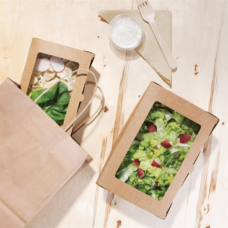 Bo&icirc;tes salade avec fen&ecirc;tre PET Fiesta Recyclable 1200ml (lot de 150)