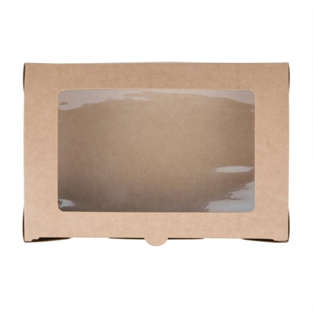 Bo&icirc;tes salade compostables avec fen&ecirc;tre en PLA Fiesta Compostable 1600ml (lot de 200)