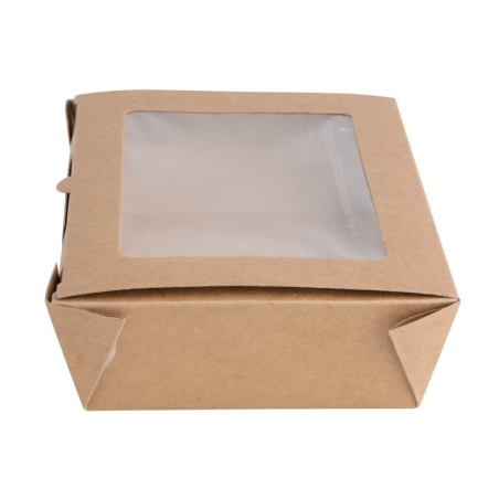 Bo&icirc;tes salade compostables avec fen&ecirc;tre en PLA Fiesta Compostable 1600ml (lot de 200)
