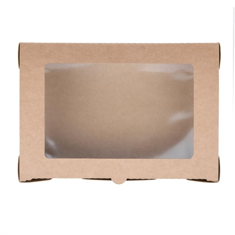 Bo&icirc;tes salade compostables avec fen&ecirc;tre en PLA Fiesta Compostable 1200ml (lot de 200)