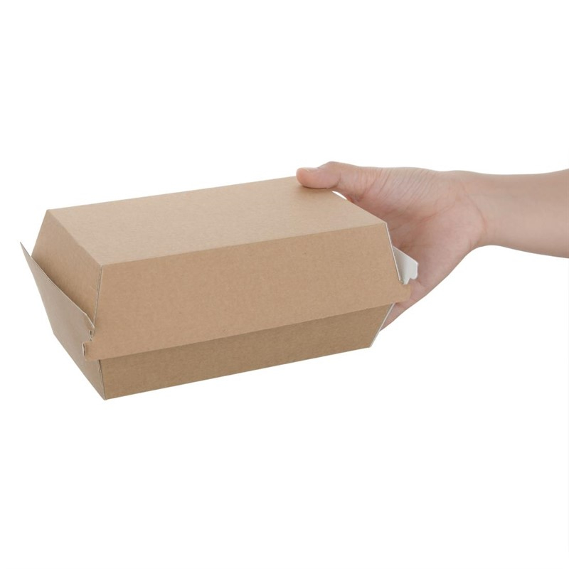 Petites bo&icirc;tes kraft avec couvercle &agrave; charni&egrave;re compostables Fiesta Compostable 172mm (lot de 200)