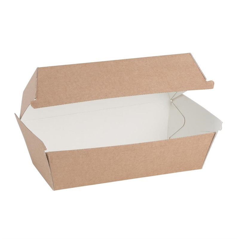 Petites bo&icirc;tes kraft avec couvercle &agrave; charni&egrave;re compostables Fiesta Compostable 172mm (lot de 200)