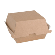 Petites bo&icirc;tes hamburger compostables kraft Fiesta Compostable 105mm (lot de 200)