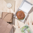 Petites bo&icirc;tes hamburger compostables kraft Fiesta Compostable 105mm (lot de 200)