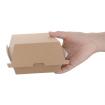 Petites bo&icirc;tes hamburger compostables kraft Fiesta Compostable 105mm (lot de 200)