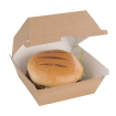 Petites bo&icirc;tes hamburger compostables kraft Fiesta Compostable 105mm (lot de 200)