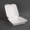 Bo&icirc;tes avec couvercle &agrave; charni&egrave;re compostables en bagasse Fiesta Compostable 223mm (lot de 200)