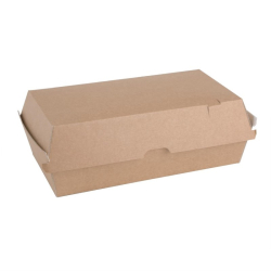 Grandes bo&icirc;tes kraft avec couvercle &agrave; charni&egrave;re compostables Fiesta Compostable 204mm (lot de 100)
