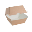 Grandes bo&icirc;tes hamburger compostables kraft Fiesta Compostable 112mm (lot de 150)