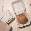 Bo&icirc;tes hamburger compostables en bagasse coloris naturel Fiesta Compostable 152mm (lot de 500)