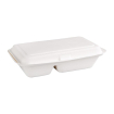 Bo&icirc;tes 2 compartiments avec couvercle &agrave; charni&egrave;re compostables en bagasse Fiesta Compostable 253mm (lot de 200)