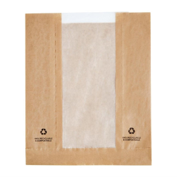 Sachets en papier avec fen&ecirc;tre glassine Fiesta Compostable (lot de 1000)