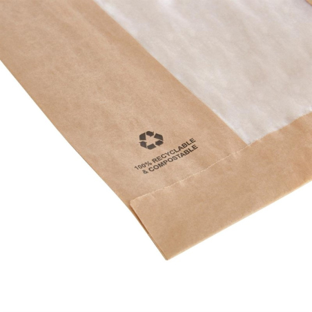 Sachets en papier avec fen&ecirc;tre glassine Fiesta Compostable (lot de 1000)