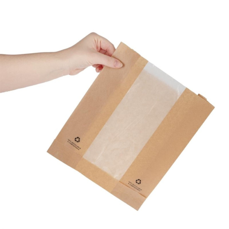 Sachets en papier avec fen&ecirc;tre glassine Fiesta Compostable (lot de 1000)