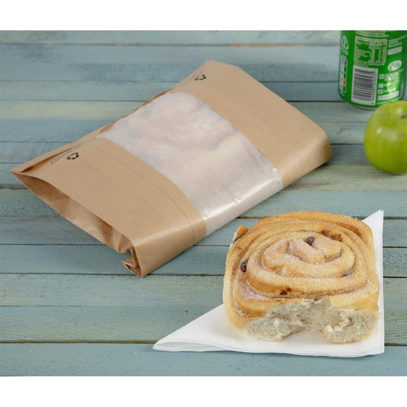 Sachets en papier avec fen&ecirc;tre glassine Fiesta Compostable (lot de 1000)