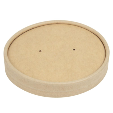 Couvercles pour bols &agrave; soupe kraft micro-ondables recyclables Colpac 450ml (lot de 500)
