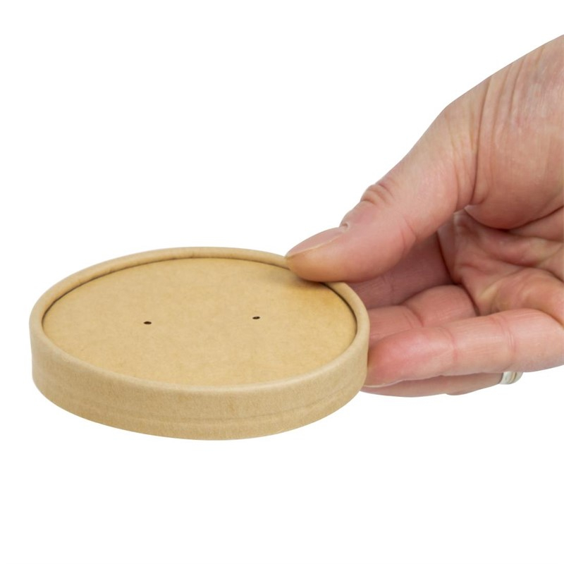 Couvercles pour bols &agrave; soupe kraft micro-ondables recyclables Colpac 450ml (lot de 500)
