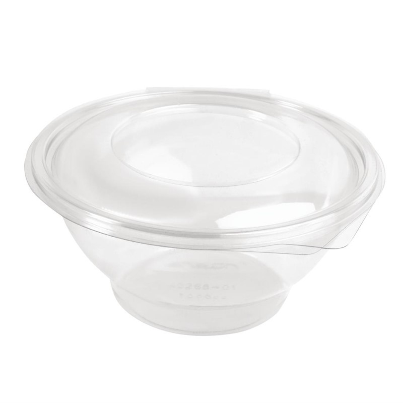 Bols &agrave; salade recyclables avec couvercle Contour Faerch 1000ml (lot de 200)