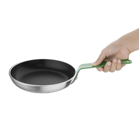 Po&ecirc;le aluminium antiadh&eacute;sive Teflon Platinum Plus Hygiplas avec manche vert 240mm