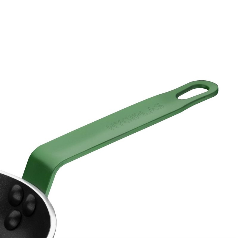 Po&ecirc;le aluminium antiadh&eacute;sive Teflon Platinum Plus Hygiplas avec manche vert 200mm