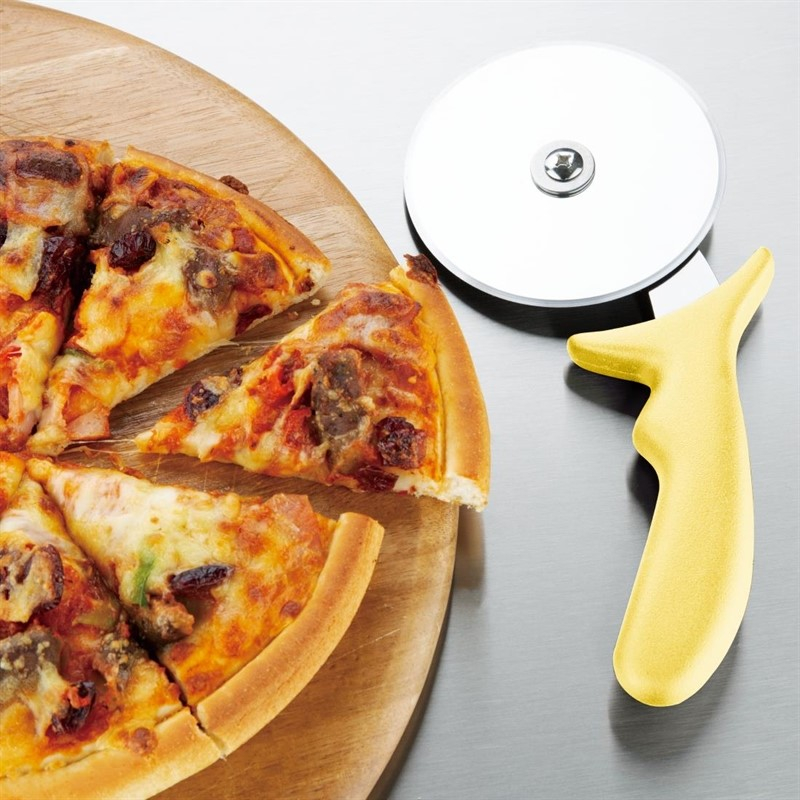 Roulette &agrave; pizza Hygiplas jaune 102 mm