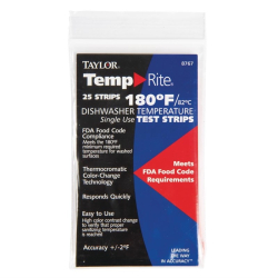 Bandelettes de test de temp&eacute;rature pour lave-vaisselle (lot de 25)