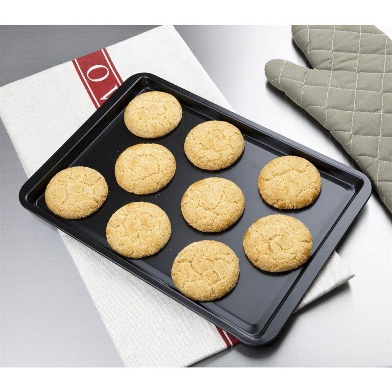 Plaque &agrave; p&acirc;tisserie antiadh&eacute;sive en acier carbone Vogue 370 x 257mm