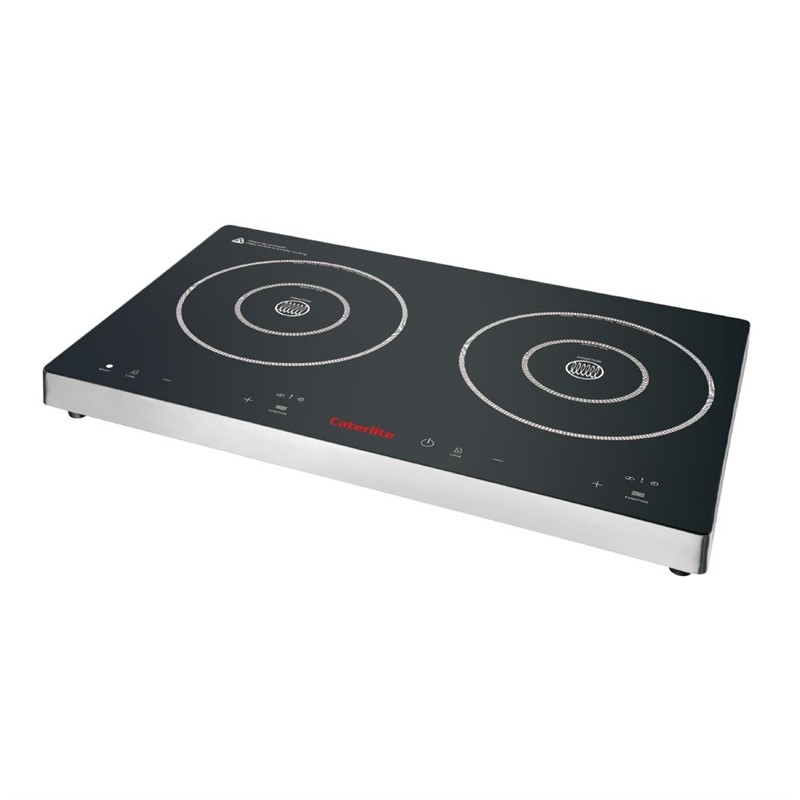 Double plaque de cuisson induction &agrave; commande tactile Caterlite 3&nbsp;kW