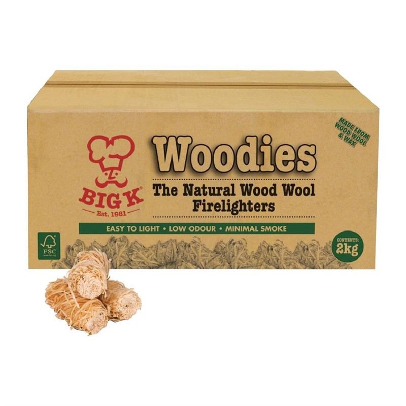 Allume-feu en laine de bois naturel FSC Big K Woodies 2Kg