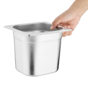 Ensemble inox 6 GN 1/6 avec couvercles Vogue (2 entretoises 325 x 25mm)