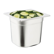 Ensemble inox 6 GN 1/6 avec couvercles Vogue (2 entretoises 325 x 25mm)