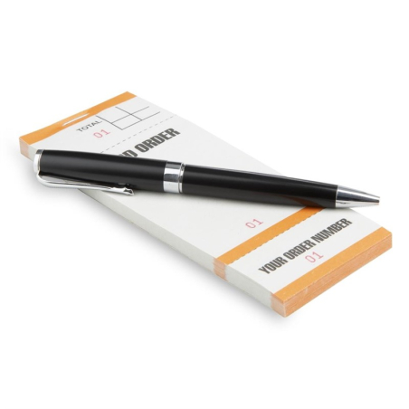 Carnets de commande feuilles simples avec num&eacute;ros d&eacute;tachables (lot de 50)