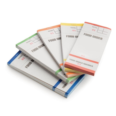 Carnets de commande feuilles simples avec num&eacute;ros d&eacute;tachables (lot de 50)