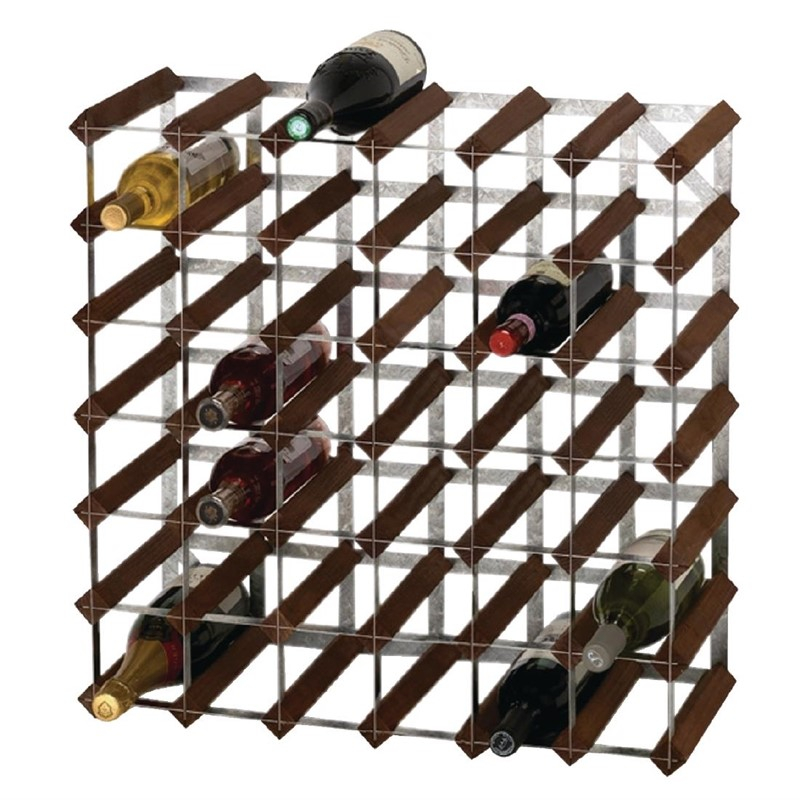 Casier &agrave; vin 42 bouteilles bois fonc&eacute;
