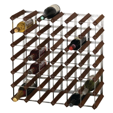 Casier &agrave; vin 42 bouteilles bois fonc&eacute;
