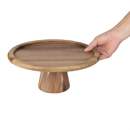 Pr&eacute;sentoir &agrave; g&acirc;teau en acacia Olympia 305(&Oslash;) x 127(H)mm