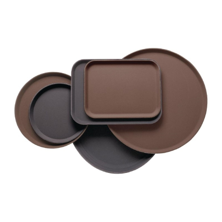 Plateau rectangulaire fibre de verre antid&eacute;rapant Camtread Cambro noir 325 x 530mm