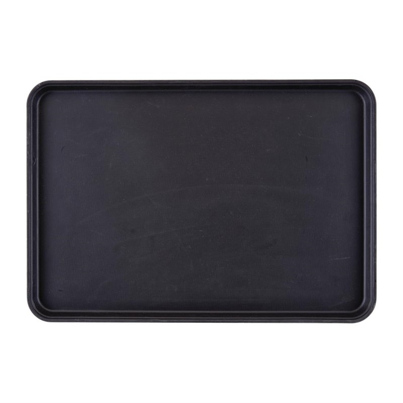 Plateau de service rectangulaire fibre de verre antid&eacute;rapant Camtread Cambro noir 450x650mm