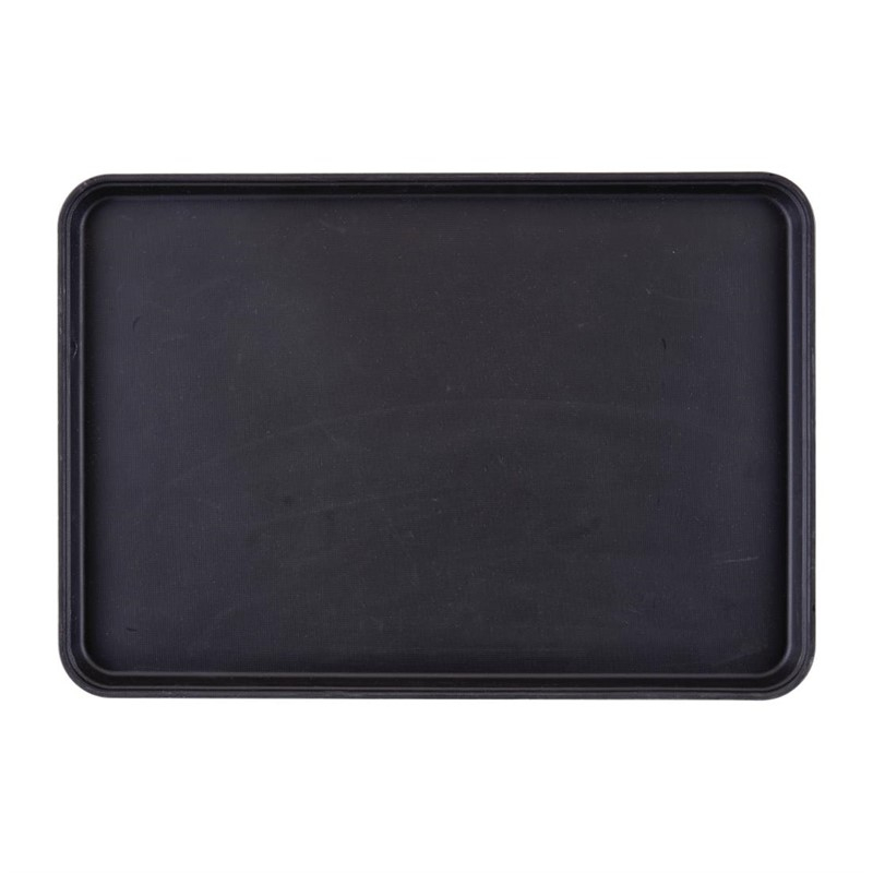 Plateau de service rectangulaire fibre de verre antid&eacute;rapant Camtread Cambro noir 450x650mm
