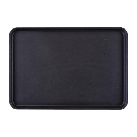 Plateau de service rectangulaire fibre de verre antid&eacute;rapant Camtread Cambro noir 450x650mm
